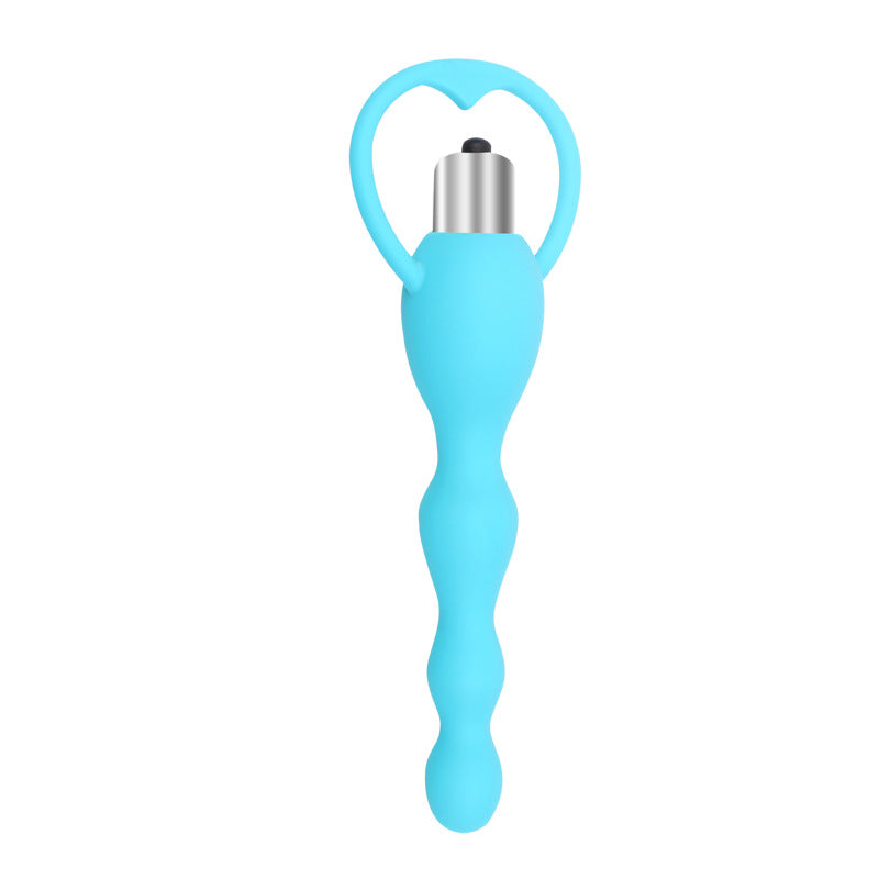 Posterior vestibular vibration silicone pull-bead anal plug