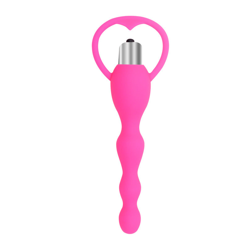 Posterior vestibular vibration silicone pull-bead anal plug