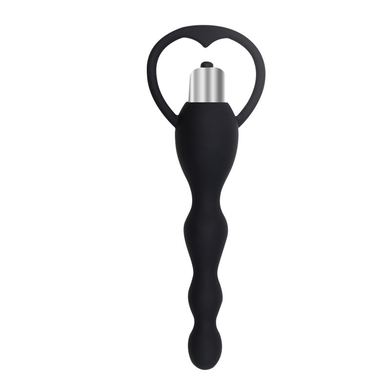 Posterior vestibular vibration silicone pull-bead anal plug