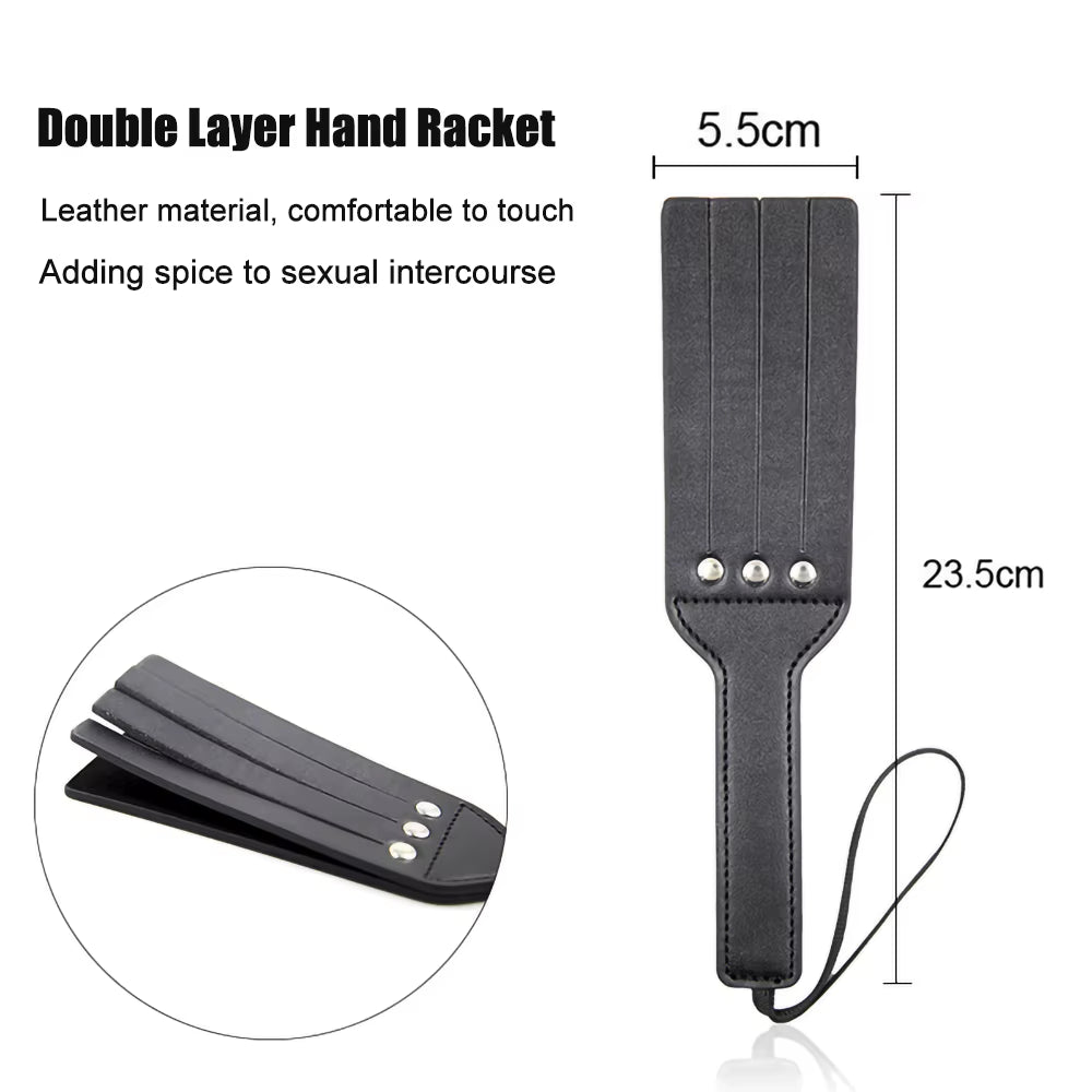 Bondage PU Leather Spanking Paddle Flirt Fetish Slave Flogger Whip Sex Toys Adult Couples Valentine'S Day Game