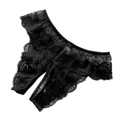 Women Sexy Opening Crotch Panties Lace Open Spandex Crotchless Thongs for Sex plus Size Female Underpants Sex Briefs Tangas