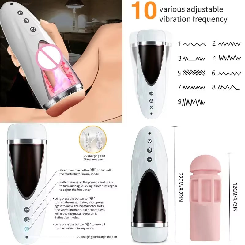 Usb Masturbating for Men Pusssy Male Sex Mannequin Suction Cup Sex Vaginas for Men Male Device Women Vibrator Animal Kits