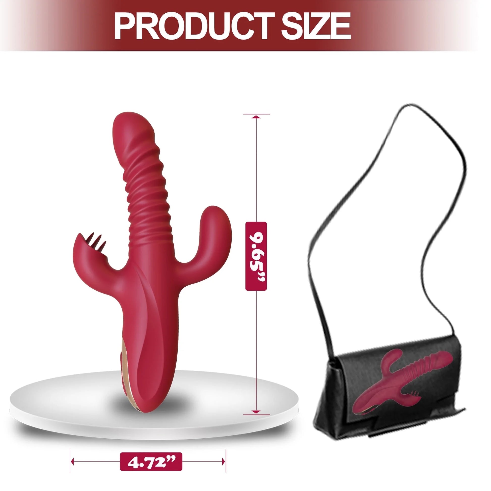 Thrusting Rabbit Vibrator Female Sex Toys for Women, Stimulator with 10 Powerful Vibration & Telescopic & Heating Function,4 in 1 Waterproof Adult Toy for Couples