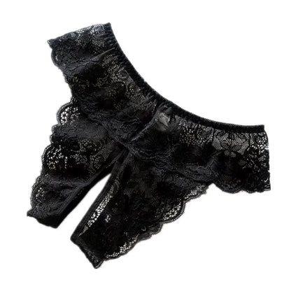 Women Sexy Opening Crotch Panties Lace Open Spandex Crotchless Thongs for Sex plus Size Female Underpants Sex Briefs Tangas