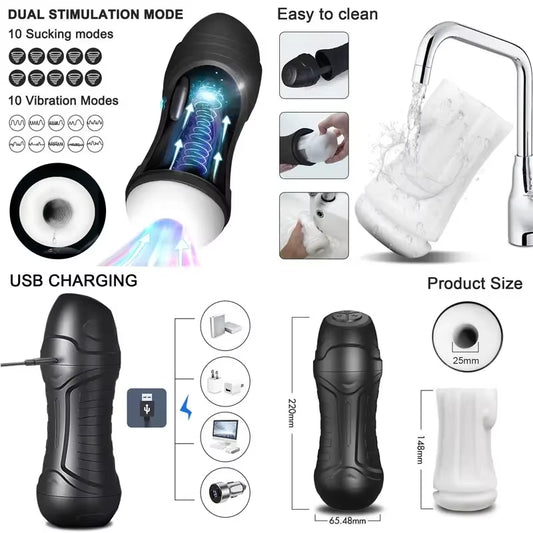 Usb Masturbating for Men Pusssy Male Sex Mannequin Suction Cup Sex Vaginas for Men Male Device Women Vibrator Animal Kits