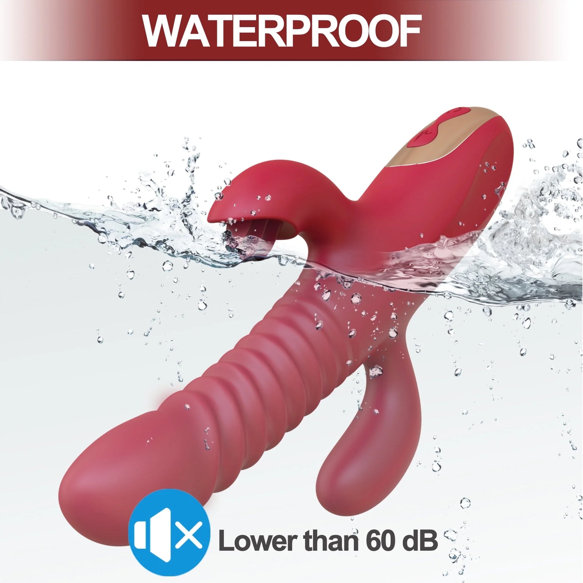 Thrusting Rabbit Vibrator Female Sex Toys for Women, Stimulator with 10 Powerful Vibration & Telescopic & Heating Function,4 in 1 Waterproof Adult Toy for Couples