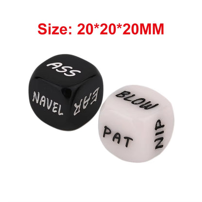 Sexy Romance Sex Dice for Adult Couples, 6 Sided Acrylic Cube, Erotic Dice Positions, Love Game, Flirting Toy, 2Pcs