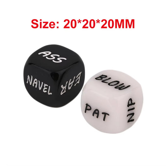 Sexy Romance Sex Dice for Adult Couples, 6 Sided Acrylic Cube, Erotic Dice Positions, Love Game, Flirting Toy, 2Pcs