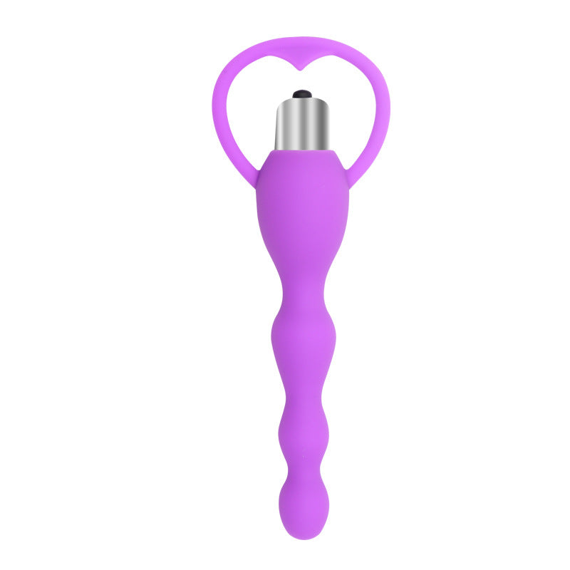 Posterior vestibular vibration silicone pull-bead anal plug